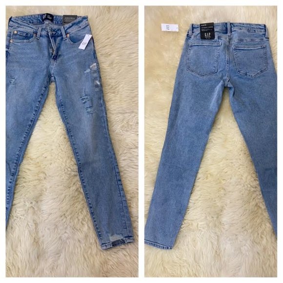 NWT $70 GAP DENIM Women 4/27 Mid Rise Hight Stretch Super Skinny Crop Jeans - Picture 5 of 13